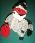 HALLMARK LOVE BANDIT RACCOON PLUSH 9 HEART RED MASK