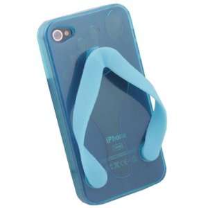  Cute Shoe Design Blue Color TPU Case For iPhone 4G Cell 