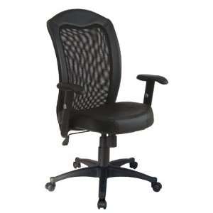  Screen Back Chair with Black Vinyl Trim and Leather Seat 