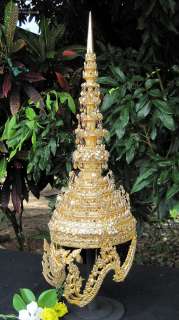 Full Tall Thai God or King Gold Headpiece for Theater  