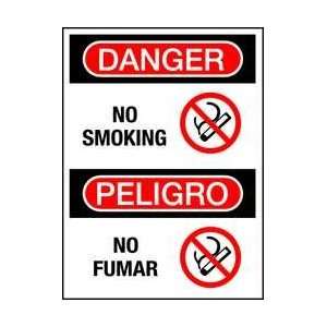 Danger No Smoking Sign,20 X 14in,surf   BRADY  Industrial 