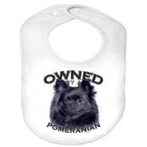 Pomeranian BLACK Owned Organic Cotton Infant Baby Bib 