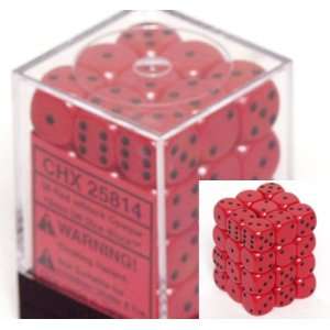 Red with Black Spots Opaque Dice 12mm D6 Set of 36: Toys 