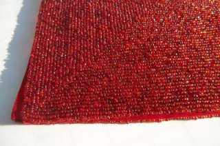 NEW ST NICHOLAS SQUARE RED FULLY BEADED TABLE RUNNER 13 x 26 $44.99 