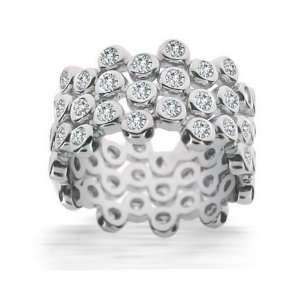   Three Stackable Sterling Silver CZ Bubble Band Ring Set 5 Jewelry