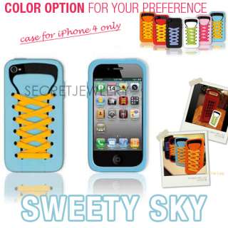 Play Hello iShoes Soft Cover Case iPhone 4 4G SKY BLUE  