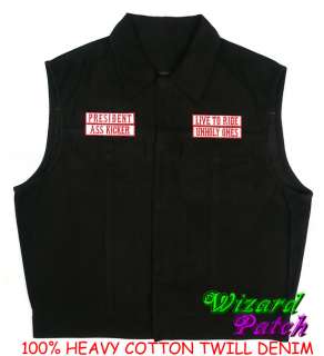 SONS OF OUTLAWS QUALITY BIKER VEST BY ANARCHY ALL SIZES  