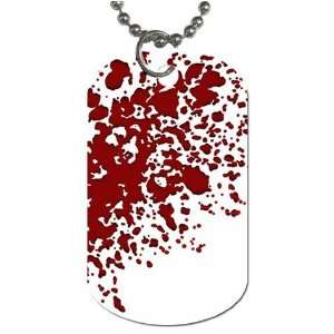  Blood Splatter Dog Tag with 30 chain necklace Great Gift 