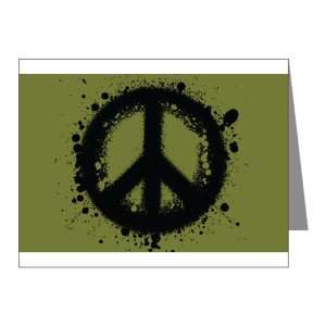    Note Cards (10 Pack) Peace Symbol Ink Blot 