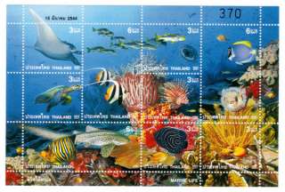 2001 Marine Life Thailand Stamps Sheets MNH  