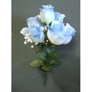  Tanday (Light Blue) 4 Rose Bud Wedding Bouquet. 