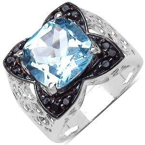  5.00 ct. t.w. Blue Topaz and Spinel Ring in Sterling 