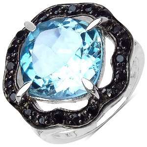  8.00 ct. t.w. Blue Topaz and Spinel Ring in Sterling 