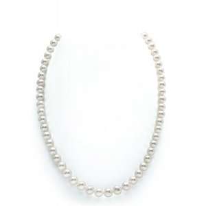   8mm White Freshwater Pearl Necklace, 20 Inch Matinee Length Jewelry