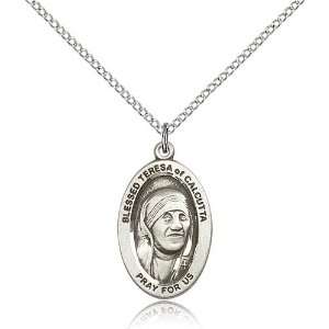 925 Sterling Silver Blessed Mother Teresa of Calcutta Medal Pendant 7 