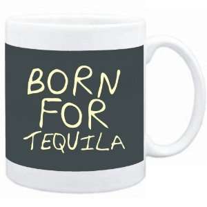    Mug Dark Silver  born for Tequila  Drinks