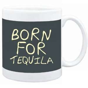    Mug Dark Silver  born for Tequila  Drinks: Sports & Outdoors