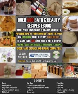 SOAP MAKING & BEAUTY RECIPES EBOOK OVER 500 HOW TO FOR YOURSELF, GIFTS 