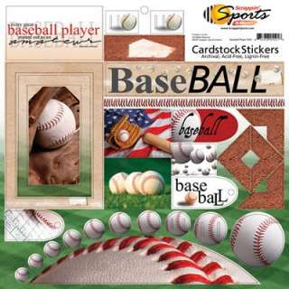 BASEBALL CARDSTOCK STICKERS/ SCRAPPIN SPORTS/ NEW  