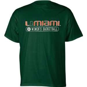   Miami Hurricanes Youth Green Womens Basketball T Shirt: Sports