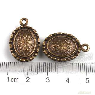   Vintage Bronze Pendant Findings Tag Oval Bank Blank Charms 25mm  