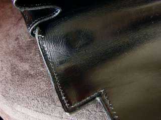   PARIS Kelly Bag Handbag 32 AUTHENTIC Black Box Leather vtg Iconic 1945
