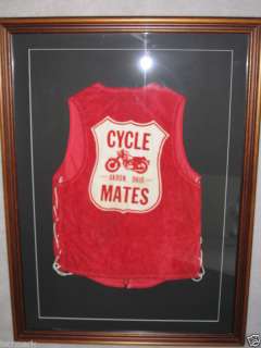 VINTAGE AKRON OHIO CYCLE MATES MOTORCYCLE CLUB JERSEY FRAMED & MATTED 