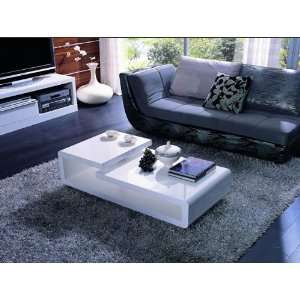 5011C   Modern White Lacquer Coffee Table: Home & Kitchen