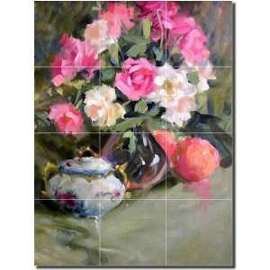 Antiques and Tangerines by Judy Crowe   Floral Still Life Ceramic Tile 
