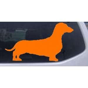 Dachshund Animals Car Window Wall Laptop Decal Sticker    Orange 10in 