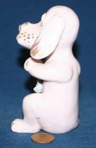 Vintage Bored PINK Basset Hound Dog Figurine Gilt 1950s  