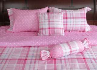 Pcs PLAID PINK POLKA DOTS LUXURY BED IN A BAG KT242  