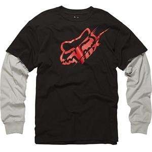  Fox Racing Illusion 2Fer Long Sleeve T Shirt   Large/Black 