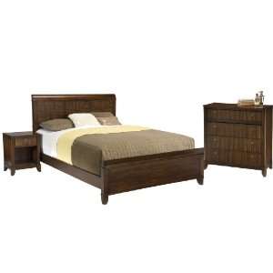 Paris Queen Panel Bed, Night Stand & Chest by Home Styles   Mahogany 