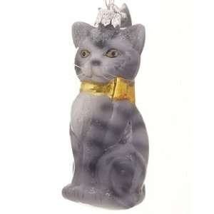  Personalized Grey Cat Christmas Ornament: Home & Kitchen