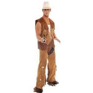  Cowboy Fringed Leather Vest and Chaps Set Adult Costume 
