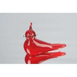    Murano Design Hand GlassSmall Brid Red Paperweight 