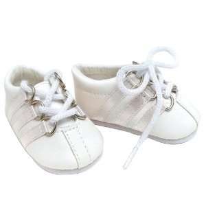  White Leather Sneaker, Fits 18 American Girl Dolls: Toys 