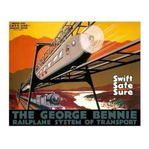  Wcn   The George Bennie Railplane, Lner 1929. Giclee on 
