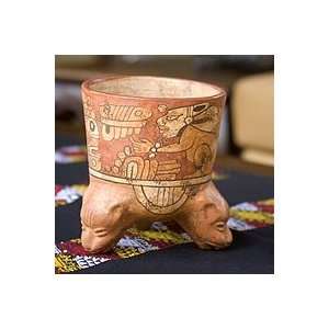  NOVICA Ceramic vessel, Maya Divinity