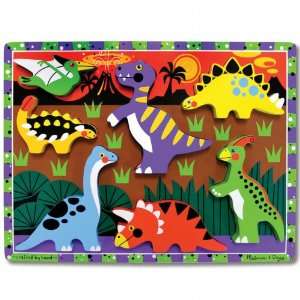  Melissa and Doug Dinosaurs Chunky Wooden Puzzle: Toys 