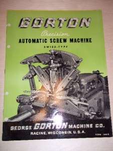 Vtg Gorton Machine Catalog~Swiss Type Screw Machine  