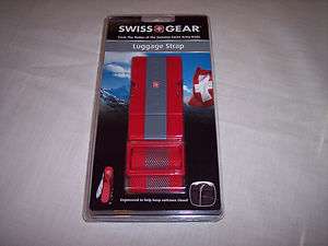Swiss Gear Luggage Strap, Red, Snap Lock Buckle, Fits Bags up to 72 