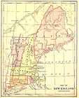 USA 1881 NEW ENGLAND. Massachusetts Etc. Old Antique Map. Warren 
