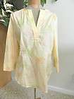 Talbots 100% Cotton Soft Yellow Tunic Top w/Embroidered​.