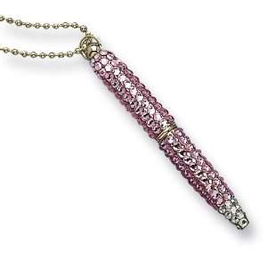  Rose Swarovski Crystal 40 inch Pen Necklace: Jewelry