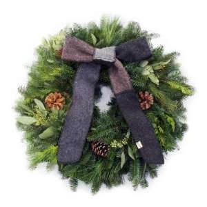  24 Bundle Up Wreath   Natural Bow: Home & Kitchen