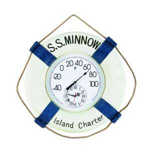  22 W SS MINOW THERMOMETER & CLOCK: Sports & Outdoors