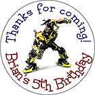 Transformers Bumble Personalized favor stickers personalized Birthday 