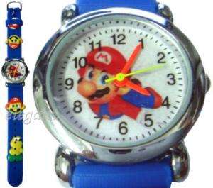 Nintendo Super Mario Bros 3D Kids Wrist Watch Blue #2  